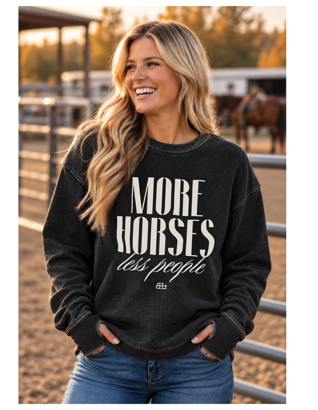More Horses, Less People - Thumb Hole Sweatshirt