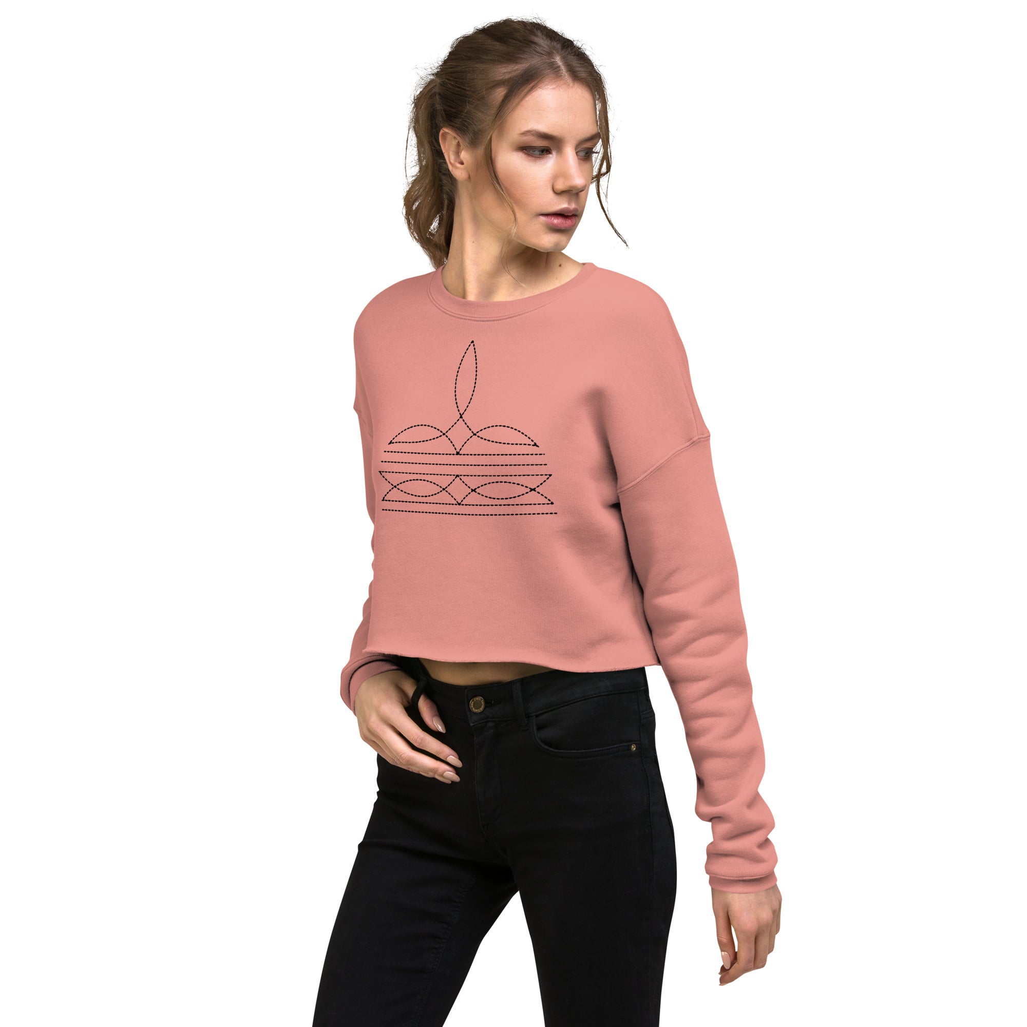 Boot Stitch, Crop Sweatshirt