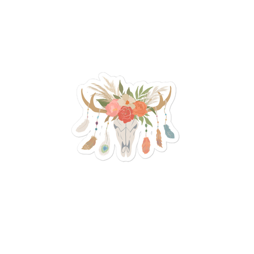 Boho Steer Sticker