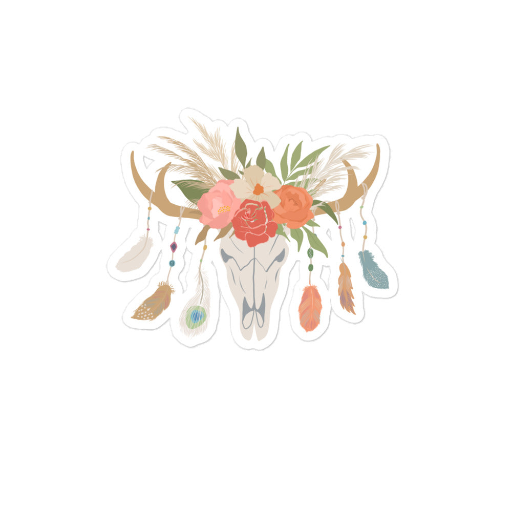 Boho Steer Sticker