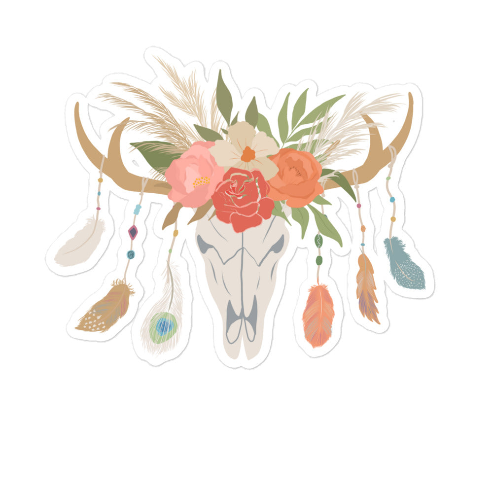 Boho Steer Sticker